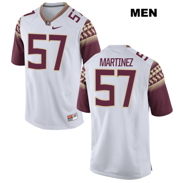 Men's NCAA Nike Florida State Seminoles #57 Corey Martinez College White Stitched Authentic Football Jersey IDE6669NB